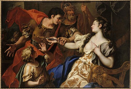 Lucrèce se suicidant sous les yeux de son père Lucretius et de son mari Tarquinius Collatinus, , Sebastiano Ricci
