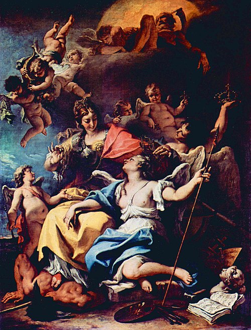 Allegory of France as Minerva Trampling Ignorance and Crowning Virtue, 1717, Sebastiano Ricci