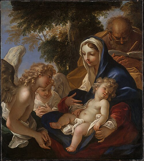 The Holy Family with Angels, 1700, Sebastiano Ricci
