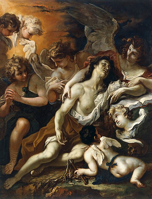 Mary Magdalen comforted by Angels, , Sebastiano Ricci