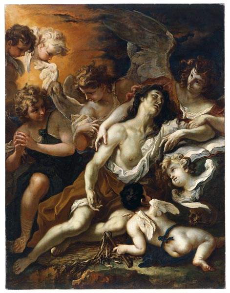 Mary Magdalene Comforted by Angels, 1694, Sebastiano Ricci
