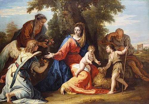 The Holy Family with Saint Elizabeth, Saint John the Baptist and an Angel, 1710, Sebastiano Ricci
