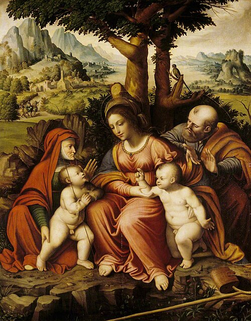 The Holy Family with Saint Elizabeth and Infant John the Baptist, 1530, Cesare Magni