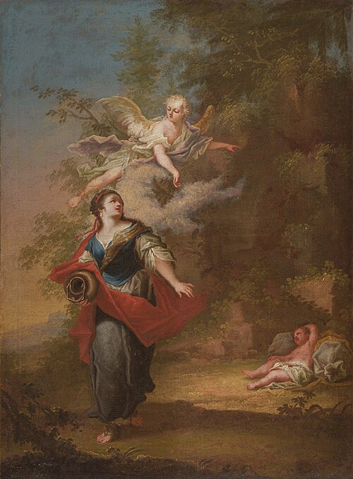 Hagar and Ishmael with the Angel in the Wilderness, , Ignace Raab