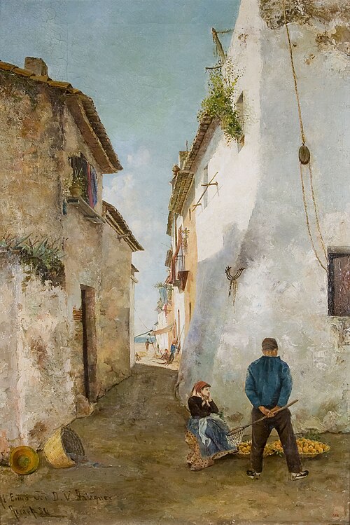 Calle de la playa de Vilanova, 1884, J. Francesc Ricart
