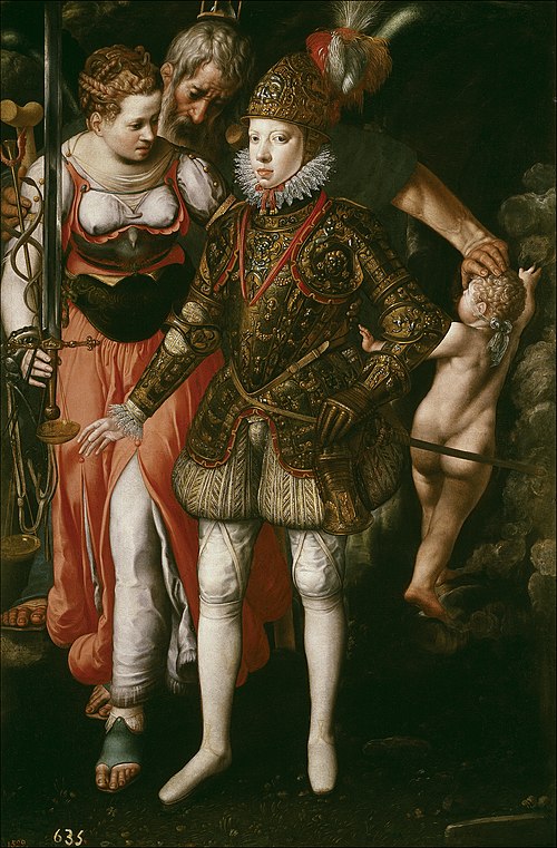 Allegory of the Education of Philip III, 1590, Justus Tiel