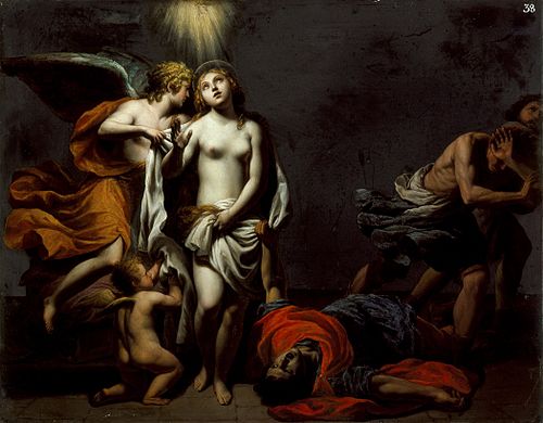 Saint Agnes Protected by an Angel, 1620, Alessandro Turchi