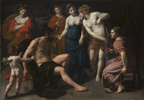 Hercule filant aux pieds d'Omphale, 1620, Alessandro Turchi