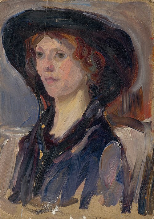 Head Study of a Girl in a Hat, 1901, Ľudovít Pitthordt
