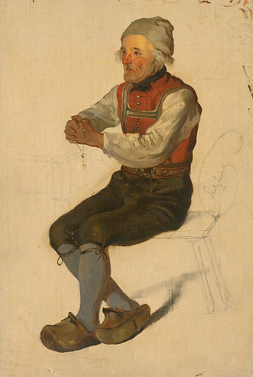 Study of a Seated Peasant, 1847, Friedrich Carl von Scheidlin