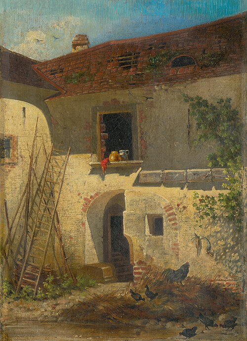 Old Farm Yard in Jur, 1860, Friedrich Carl von Scheidlin