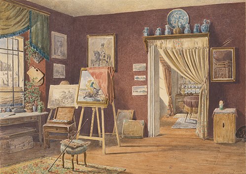View of the Artist's Atelier, , Friedrich Carl von Scheidlin
