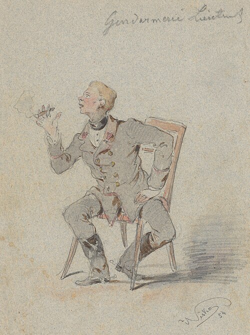 Seated Gendarmerie Lieutenant, , Friedrich Carl von Scheidlin
