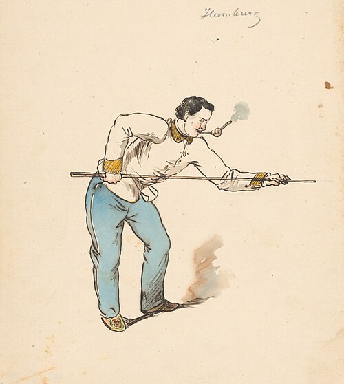 While Playing Billiard, 1855, Friedrich Carl von Scheidlin