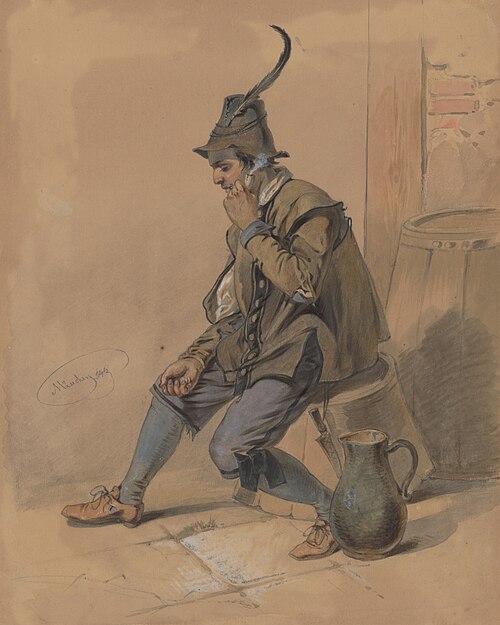 Study of a Smoking Man, 1854, Friedrich Carl von Scheidlin