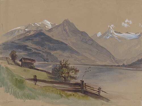 Alpine Landscape with a Lake, , Friedrich Carl von Scheidlin