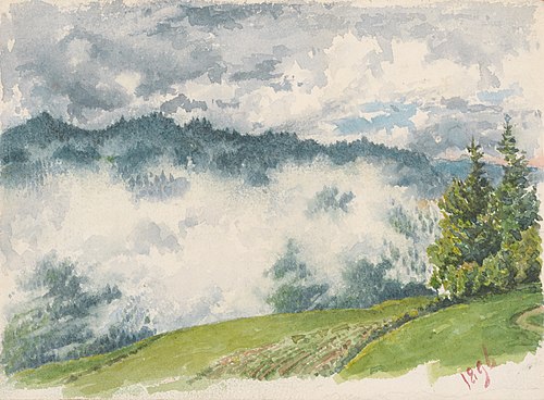 Mountain Landscape in Mist, , Friedrich Carl von Scheidlin