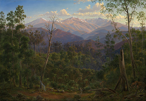Mount Kosciusko, seen from the Victorian border (Mount Hope Ranges), 1866, Eugene von Guérard