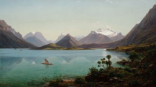 Lake Wakatipu with Mount Earnslaw, Middle Island, New Zealand, 1877, Eugene von Guérard