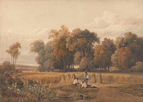Harvesting - The Noontide Rest, 1811, Charles Vincent Barber