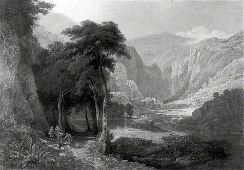 Landscape, Dovedale, Derbyshire, 1829, Charles Vincent Barber