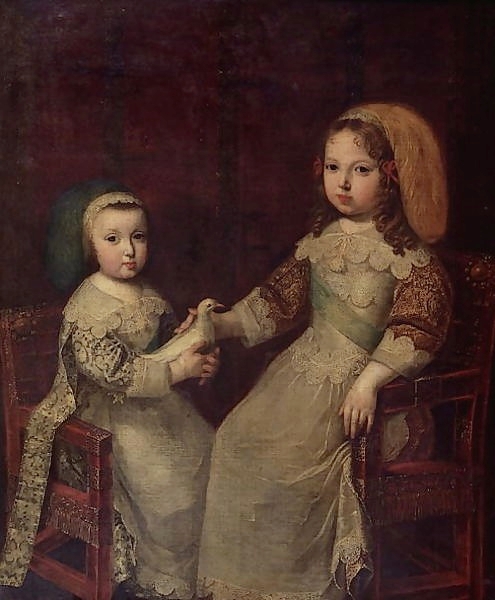 Louis XIV enfant et son frère Philippe duc d'Anjou, 1642, Charles Beaubrun