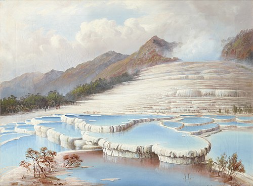 White Terraces, New Zealand, 1884, Charles Blomfield