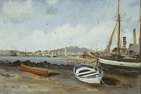 Auckland Harbour from Mechanics Bay, 1899, Charles Blomfield