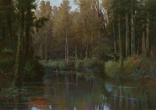 Evening Mahinapua Creek, Hokitika, 1912, Charles Blomfield