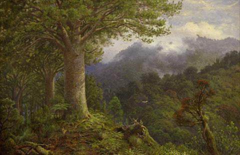 The Mountain's Crown, Kauri Bush, Whangaroa, 1918, Charles Blomfield