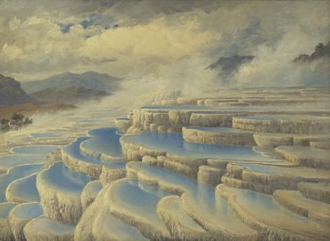 White Terraces, Rotomahana, 1885, Charles Blomfield