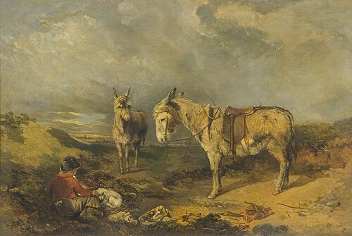 Two Donkeys, 1846, Charles Branwhite