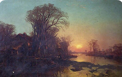 A Winter Sunset, 1852, Charles Branwhite