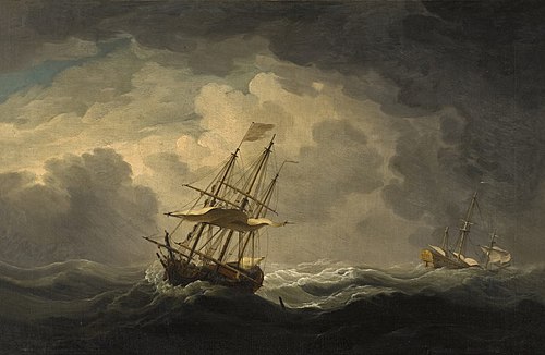 Two Men-of-war in a Gale, , Charles Brooking