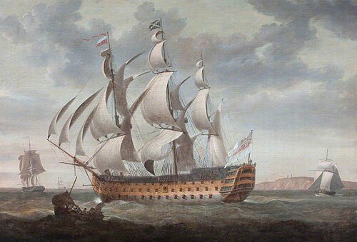 Man-of-war off the Coast, , Charles Brooking