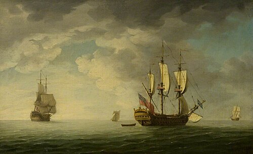 Sailing Warships at Sea, 1750, Charles Brooking