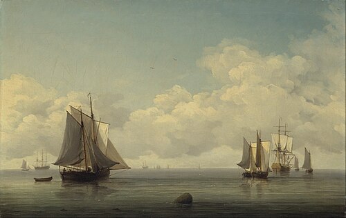 Fishing Boats in a Calm Sea, 1750, Charles Brooking
