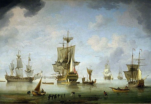 Shipping Becalmed in the Solent, 1750, Charles Brooking