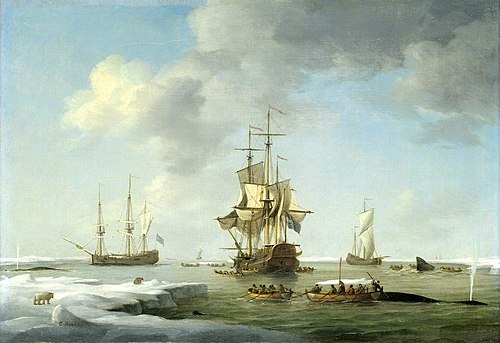 Greenland Fishery: English Whalers in the Ice, 1750, Charles Brooking