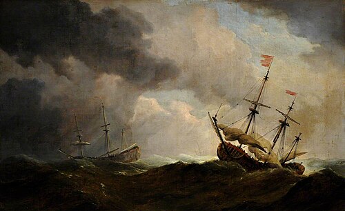Shipping in a Rough Sea, 1741, Charles Brooking