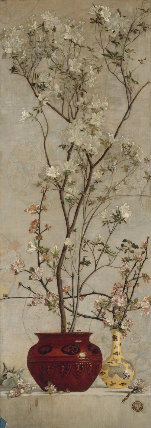 Still Life with Azaleas and Apple Blossoms, 1878, Charles Caryl Coleman