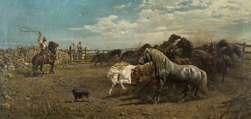 Catching Horses, 1874, Charles Coleman
