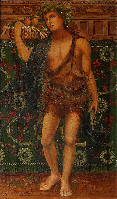 Oak Canopy Settle: Four Seasons: Autumn, 1900, Charles Eamer Kempe