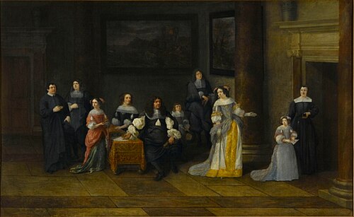 Portrait de famille dans un intérieur, 1670, Charles Emmanuel Biset