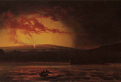 Eruption from Hilo Bay, 1881, Charles Furneaux