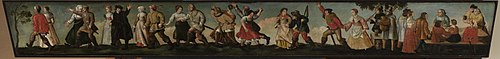 Processing of dancing pairs, 1561, Hans Sebald Beham
