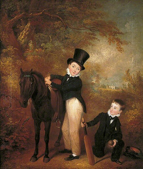 William and Charles Chadwick at Burley Lodge, 1824, Charles Henry Schwanfelder