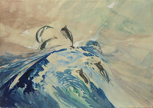 Porpoises, 1916, Charles Herbert Woodbury