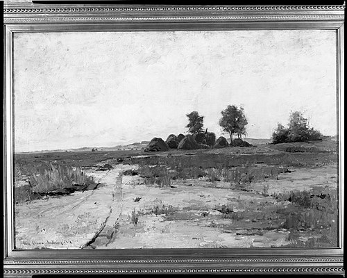 Landscape with Haystacks, 1886, Charles Herbert Woodbury