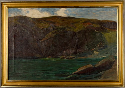 Cliffs and Sea at Ogunquit, Maine, 1899, Charles Herbert Woodbury